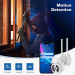 Tuya QX56 300 萬像素 IP66 防水 2.4G 無線 IP 攝影機，支援 Amazon Alexa 及 Google Home 及動態偵測及雙向語音及全彩夜視及 TF 卡，歐規插頭，支援 Amazon Alexa 及 Google Home