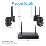 ESCAM WNK618 300萬畫素 8頻道無線半球攝影機 HD NVR 安全系統，支援動態偵測、雙向語音、全彩夜視及 TF 卡，歐規插頭，WNK618