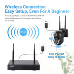 ESCAM WNK618 300萬畫素 8頻道無線半球攝影機 HD NVR 安全系統，支援動態偵測、雙向語音、全彩夜視及 TF 卡，歐規插頭，WNK618