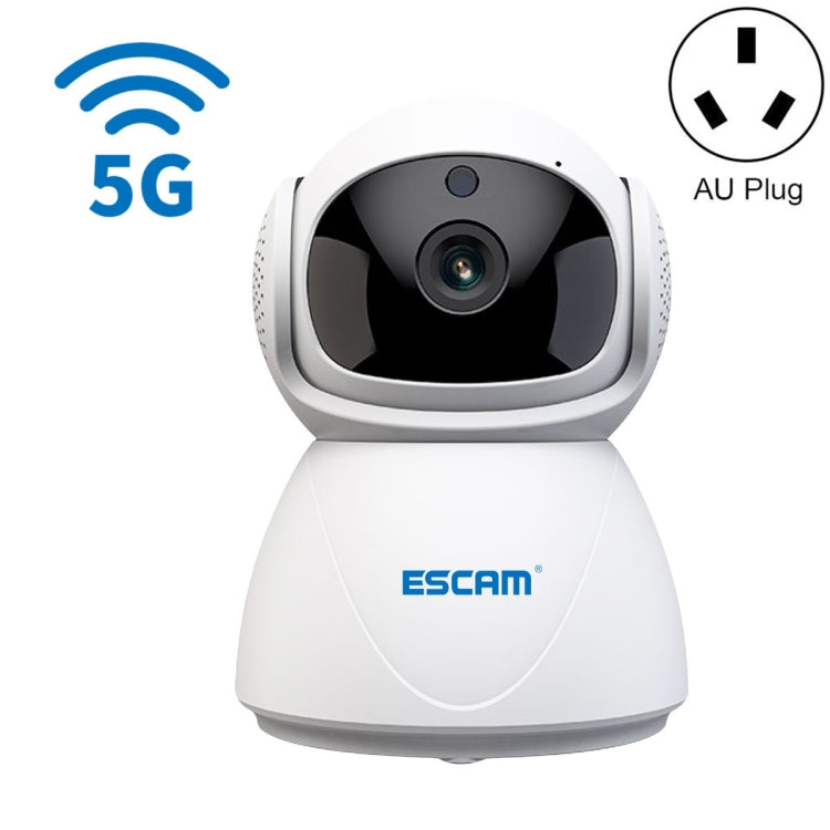 ESCAM PT201 HD 1080P 雙頻WiFi網路攝影機，支援夜視／動態偵測／自動追蹤／TF卡／雙向語音，歐規插頭，PT201