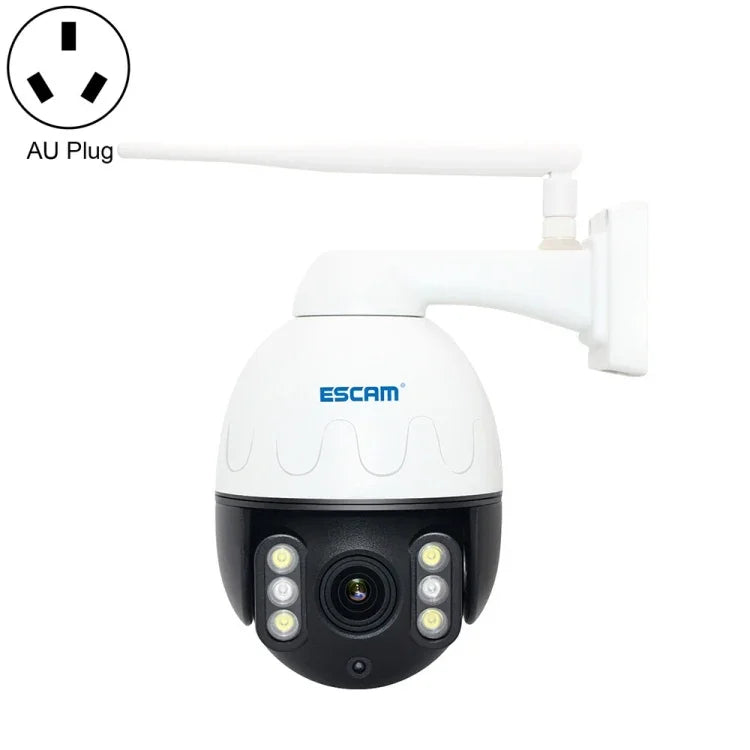 ESCAM Q5068 H.265 5MP 旋轉/傾斜/4倍變焦 WiFi 防水網路攝影機，支援 ONVIF 雙向通話及夜視，澳洲插頭、英國插頭、美國插頭、歐洲插頭、澳洲插頭