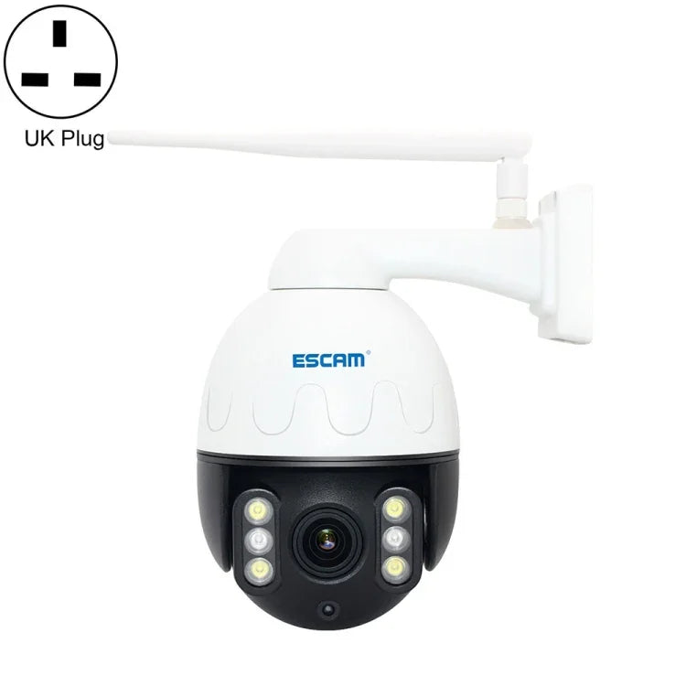 ESCAM Q5068 H.265 5MP 旋轉/傾斜/4倍變焦 WiFi 防水網路攝影機，支援 ONVIF 雙向通話及夜視，澳洲插頭、英國插頭、美國插頭、歐洲插頭、澳洲插頭