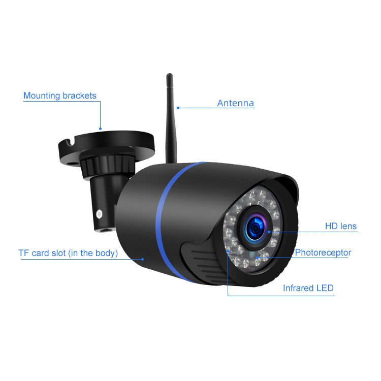 Q4 200萬像素 1080P HD 無線 IP 攝影機, 支援動態偵測與雙向語音與紅外線夜視與 TF 卡, 美國插頭, Q4