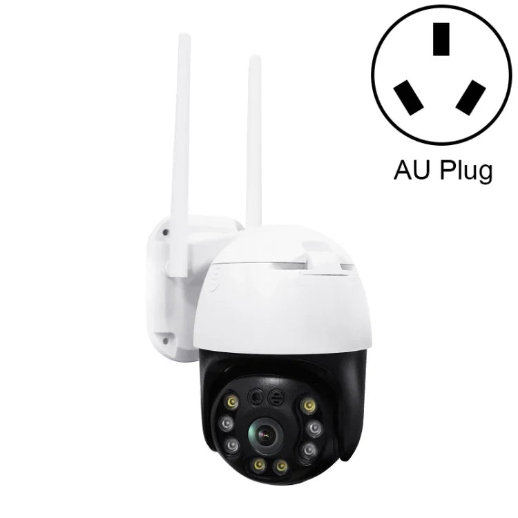 QX36 1080P 3.0MP 3.6mm 鏡頭 IP65 防水 PTZ 360 度旋轉 WiFi 攝影機，支援日夜全彩、雙向語音對講、動態人體偵測、影片回放及 128GB TF 卡，澳規插頭，QX36