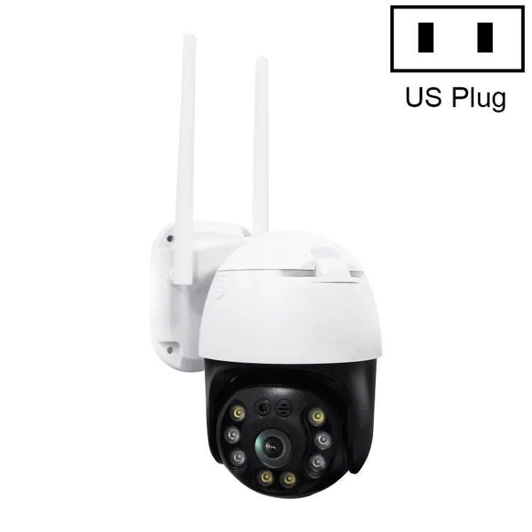 QX36 1080P 3.0MP 3.6mm 鏡頭 IP65 防水 PTZ 360 度旋轉 WiFi 攝影機，支援日夜全彩、雙向語音對講、動態人體偵測、影片回放及 128GB TF 卡，澳規插頭，QX36