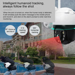 QX36 1080P 3.0MP 3.6mm 鏡頭 IP65 防水 PTZ 360 度旋轉 WiFi 攝影機，支援日夜全彩、雙向語音對講、動態人體偵測、影片回放及 128GB TF 卡，澳規插頭，QX36