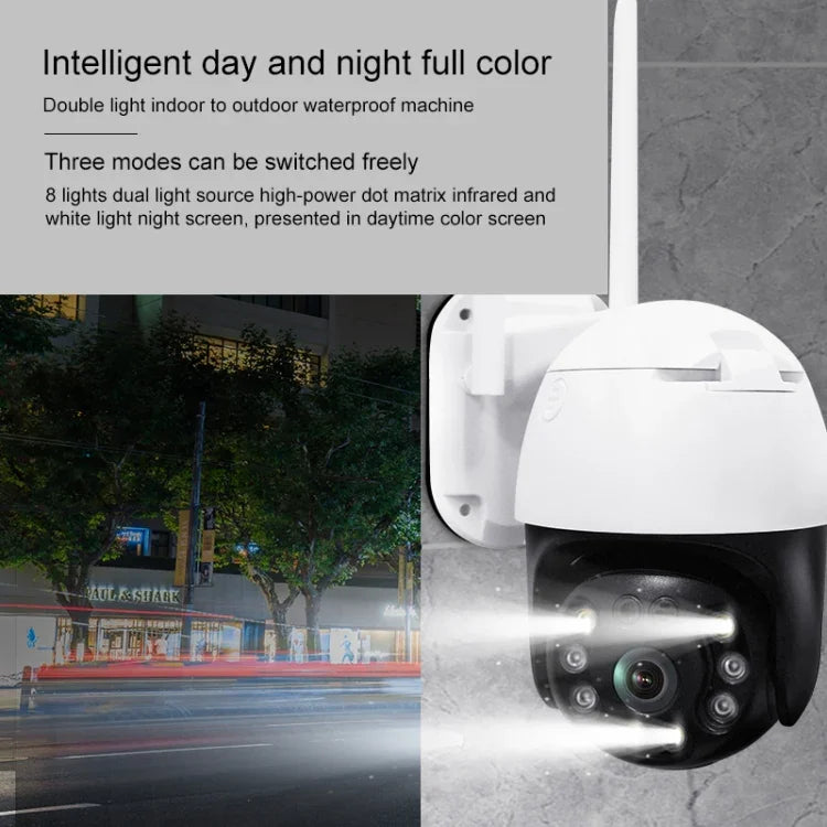 QX36 1080P 3.0MP 3.6mm 鏡頭 IP65 防水 PTZ 360 度旋轉 WiFi 攝影機，支援日夜全彩、雙向語音對講、動態人體偵測、影片回放及 128GB TF 卡，澳規插頭，QX36