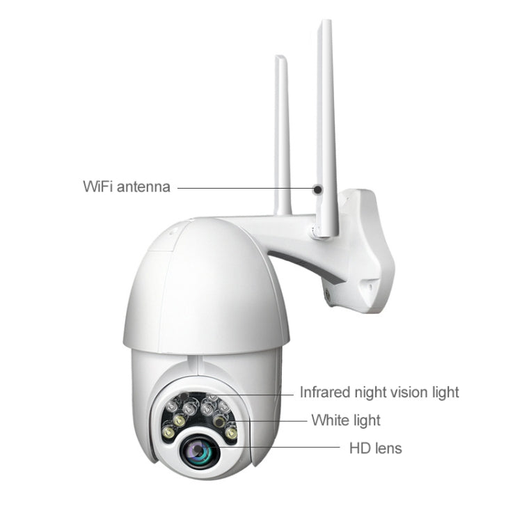 Q10 戶外手機遠端旋轉無線 WiFi 10 燈紅外線夜視高清攝影機，支援動態偵測錄影／警報及錄影，英國插頭，Q10 紅外線夜視