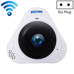 ESCAM Q8 960P 360 度魚眼鏡頭 1.3MP 無線網路 IP 攝影機，支援動態偵測／夜視，紅外線距離：5-10米，澳洲插頭，Q8 美國插頭，Q8 澳洲插頭，Q8 歐洲插頭，Q8 英國插頭