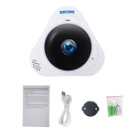 ESCAM Q8 960P 360 度魚眼鏡頭 1.3MP 無線網路 IP 攝影機，支援動態偵測／夜視，紅外線距離：5-10米，澳洲插頭，Q8 美國插頭，Q8 澳洲插頭，Q8 歐洲插頭，Q8 英國插頭