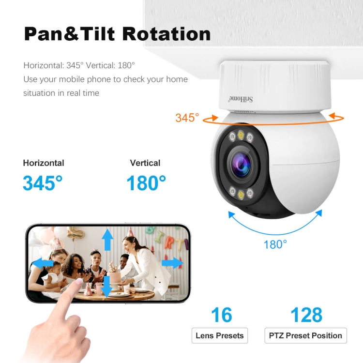 SriHome SH046 400 萬像素 FHD 低功耗無線家用安全攝影機系統，SH046