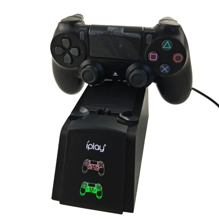 iplay 雙埠充電座支架 / 控制器充電座，適用 Sony Playstation 4 PS4 及 Slim PS4 Pro，附 LED 顯示指示燈，HBP-119