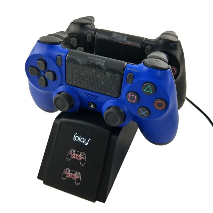 iplay 雙埠充電座支架 / 控制器充電座，適用 Sony Playstation 4 PS4 及 Slim PS4 Pro，附 LED 顯示指示燈，HBP-119