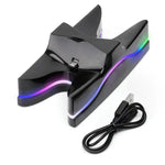 特殊 UFO 造型雙 USB 充電座支架 / 控制器充電座，適用 PS4 Playstation 4，附多色 LED，適用 PS