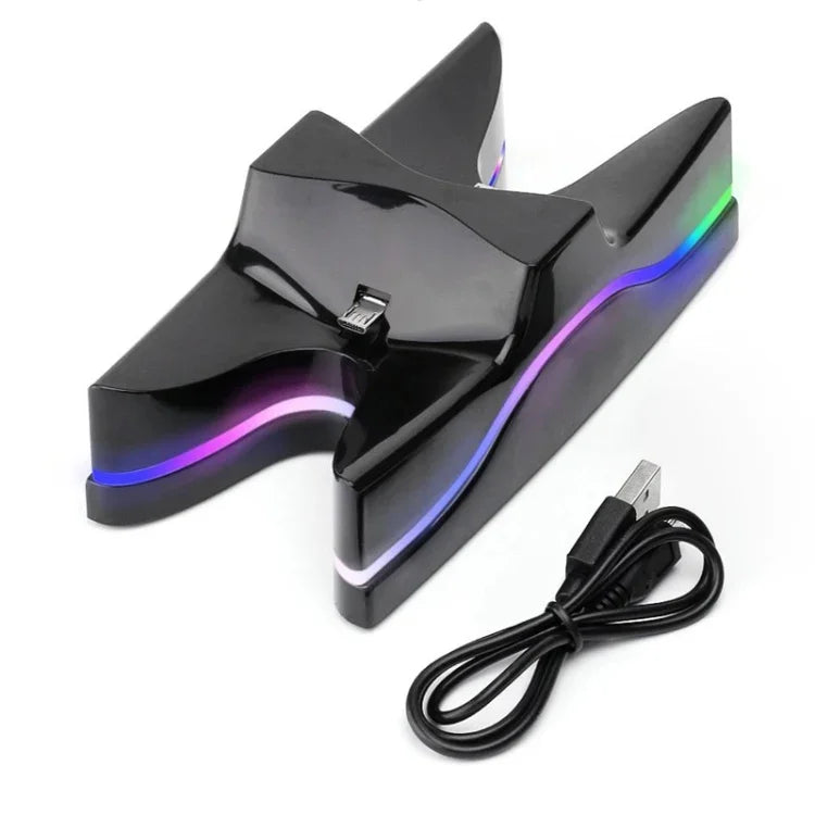 特殊 UFO 造型雙 USB 充電座支架 / 控制器充電座，適用 PS4 Playstation 4，附多色 LED，適用 PS