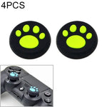 4 件組可愛貓爪矽膠保護套，適用 PS4 / PS3 / PS2 / XBOX360 / XBOXONE / WIIU 遊戲手把搖桿