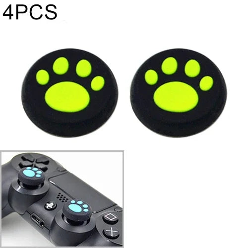 4 件組可愛貓爪矽膠保護套，適用 PS4 / PS3 / PS2 / XBOX360 / XBOXONE / WIIU 遊戲手把搖桿