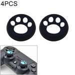 4 件組可愛貓爪矽膠保護套，適用 PS4 / PS3 / PS2 / XBOX360 / XBOXONE / WIIU 遊戲手把搖桿