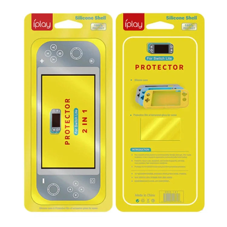 IPLAY遊戲主機矽膠全包覆保護套，附螢幕保護貼，適用於Switch Lite