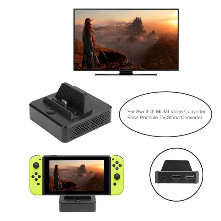 多功能視頻基站轉換器，附支架，適用於 Switch，轉換器基站