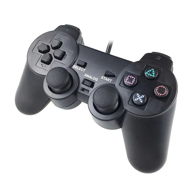 雙震動有線遊戲搖桿手柄，適用於 PS2