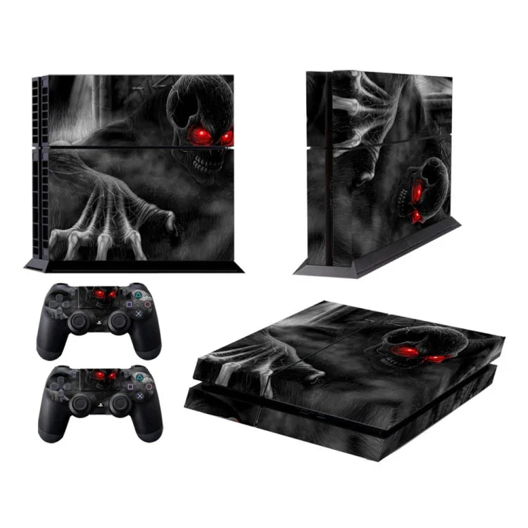 Sony PS4 暗黑惡魔圖案時尚彩色保護貼，暗黑惡魔圖案