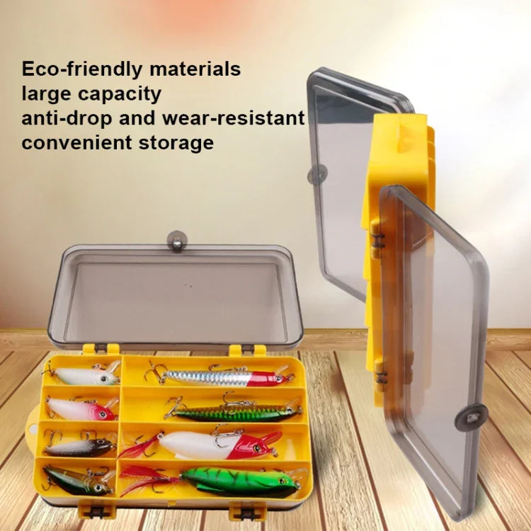 Portable Outdoor Lure Box Transparent Plastic Double-sided Storage Box, Size: 18 x 10 x 5cm