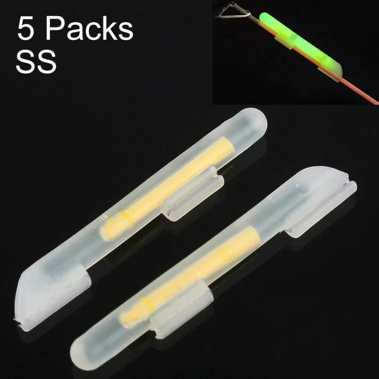 5 Packs OCEAN SUN Clip-On Luminous Float Night Fishing Light Stick, SS, Fits Rod Tip 0.6-1.4mm, Clip-On, SS
