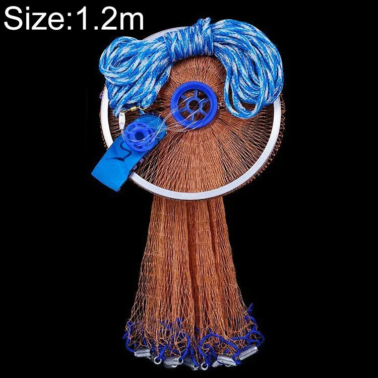 美國易投擲捕魚網漁網釣魚用具，1.2m輪胎繩，1.2m單絲線，1.5m輪胎繩，1.5m單絲線