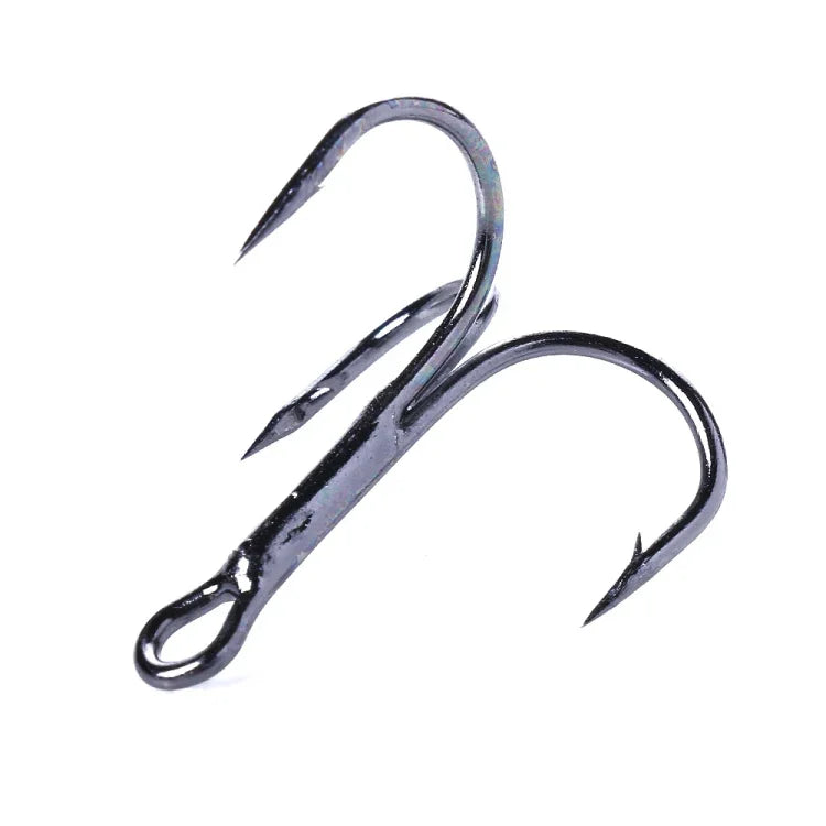 20pcs / Box Classic Black High Carbon Steel Fishing Three-jaw Treble Hooks, 4# FH022