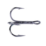 HENGJIA 20 PCS Classic Black High Carbon Steel Fishing Three-jaw Treble Hooks, 8# FH022