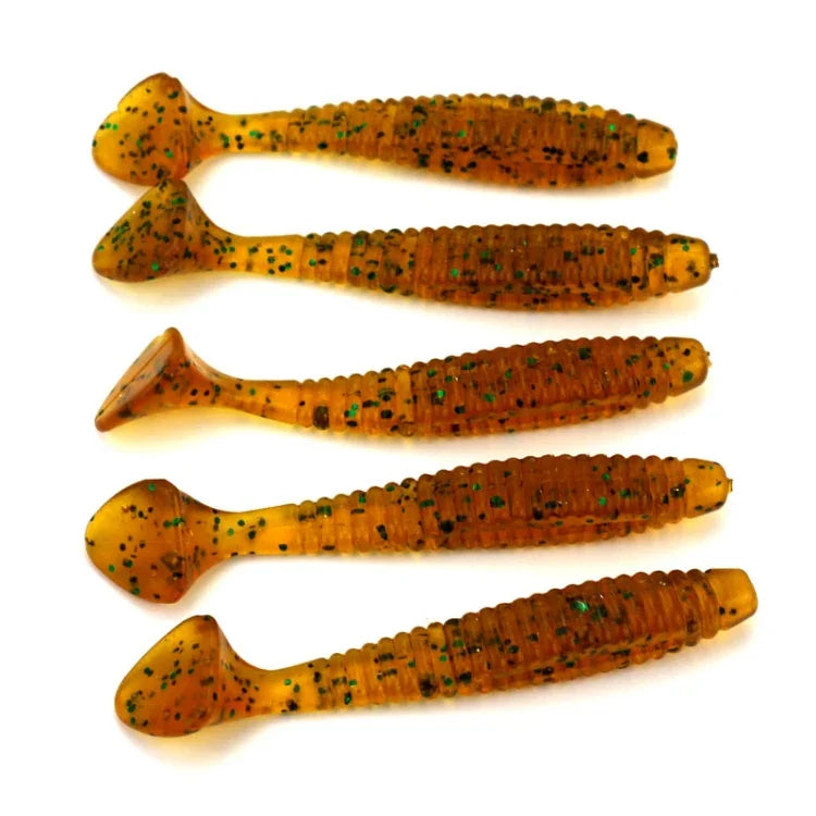 HENGJIA SO0205P 5支 8cm/5g 螺旋尾軟釣魚餌 人工餌料, SO0205P