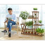木製植物花卉展示架 木製花盆架 收納架，無輪