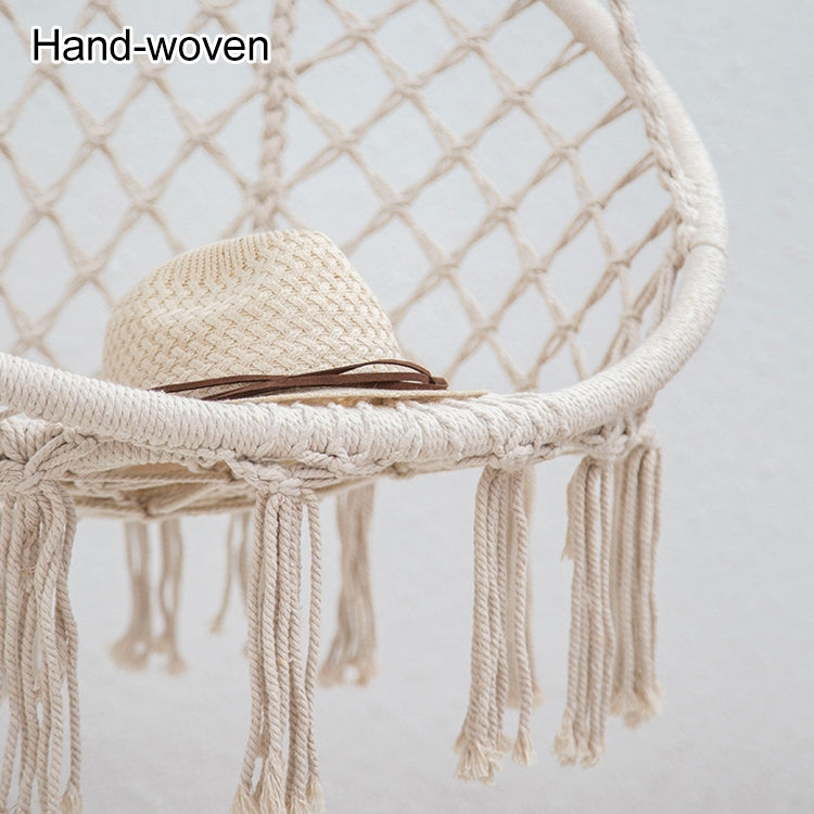 室內單人棉繩編織鞦韆椅