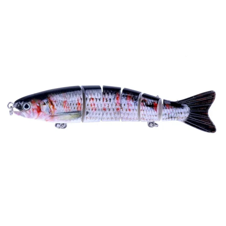 HENGJIA JM026 6# 12.7cm 22g 多節塑膠硬餌 人工釣魚餌附三叉鉤，隨機色出貨，JM026 6# 12.7cm