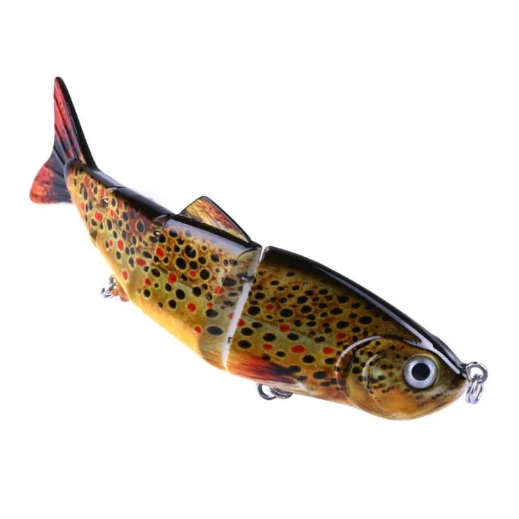 HENGJIA JM022-X 12cm 16.8g 多節塑膠硬餌 人工釣魚餌帶三叉鉤，隨機顏色配送，JM022-X 12cm