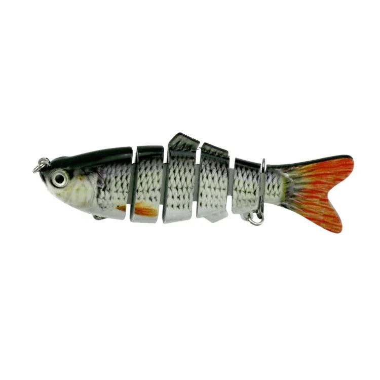 HENGJIA JM020 10cm 18g 多節塑膠硬餌 人工釣魚餌帶三叉鉤，隨機顏色配送，JM020 10cm