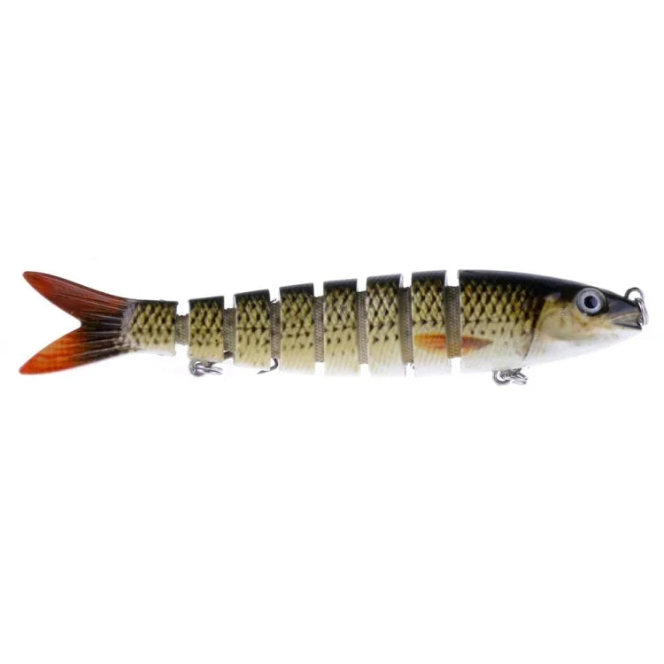HENGJIA JM024-X 6# 13.6cm 18.7g 多節塑膠硬餌 人工釣魚餌帶三叉鉤，隨機顏色配送，JM024-X 6# 13.6cm