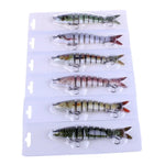 HENGJIA JM024-X 6# 13.6cm 18.7g Multi-section Plastic Hard Baits Artificial Fishing Lures with Treble Hook, Random Color Delivery, JM024-X 6# 13.6cm