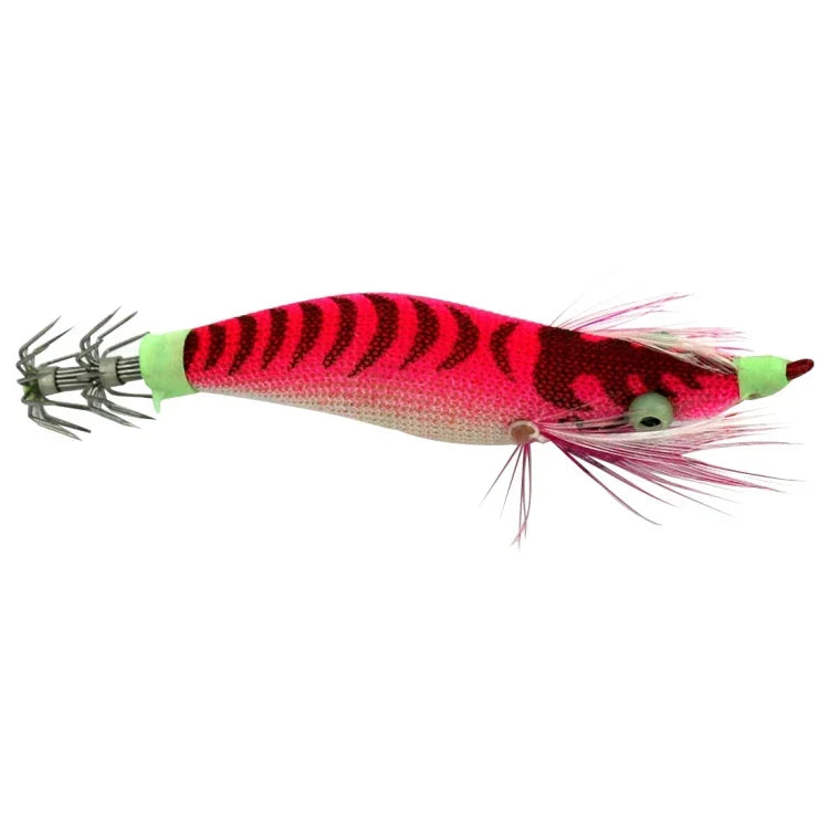 HENGJIA 8cm 塑膠硬餌魷魚釣魚餌誘餌木蝦餌，1號（品紅+深紅），2號（橙色+黃色），3號（黃色），5號（品紅），6號（橙色）