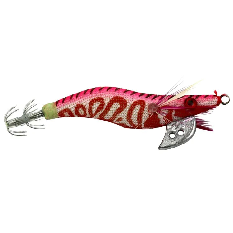 HENGJIA 8cm 塑膠硬餌魷魚釣魚餌誘餌木蝦餌，1號（品紅+深紅），2號（橙色+黃色），3號（黃色），5號（品紅），6號（橙色）