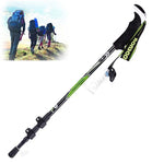 KODENOR 戶外登山便攜折疊碳纖維直柄登山杖，長度：63-135CM，長度：63-135CM（黑綠），長度：63-135CM（黑藍），長度：63-135CM（黑黃）