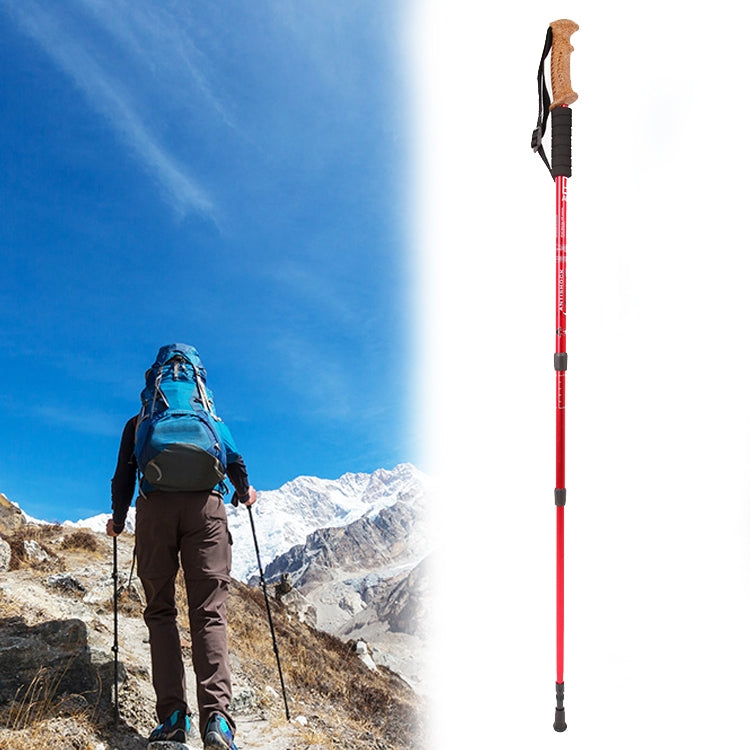Aotu AT7551 135cm 鋁合金戶外露營 Corky 登山杖，黑色#135cm，藍色#135cm，紅色#135cm，銀色#135cm