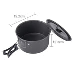 DS-500 Outdoor Camping Ultra Light Weight 15 Piece Cookware Stackable Set for 4-5 People, Size: Large, DS-500 Size: Large