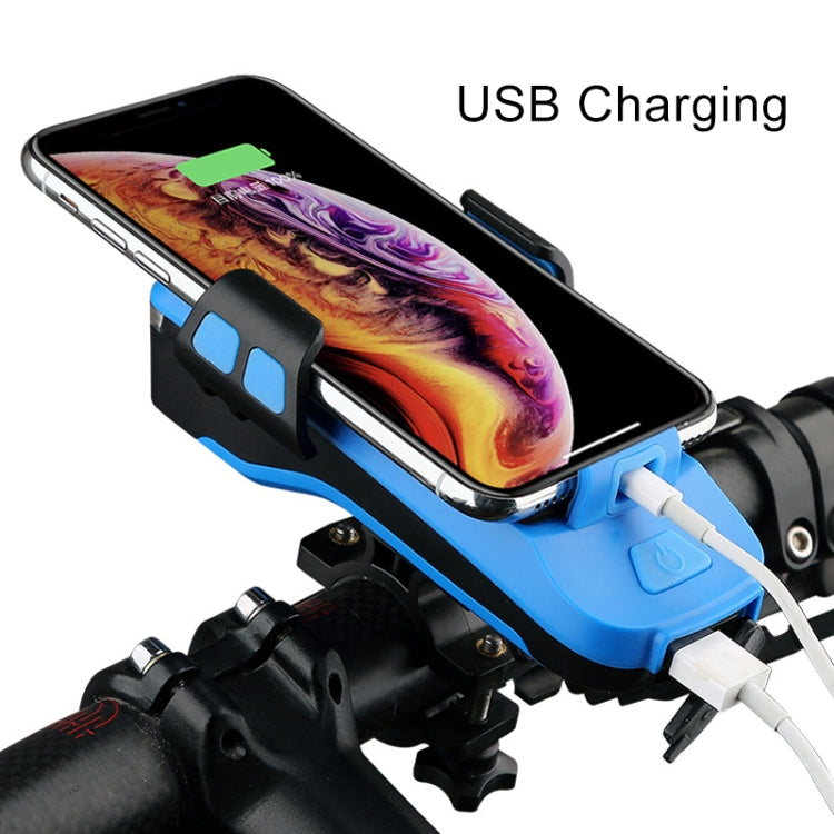 多功能 4 合 1 手機支架自行車鈴鐺騎行燈手電筒，4 合 1 手機支架