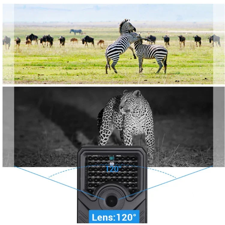 PR-200B 120度廣角鏡頭 IP56防水 12MP 1080P高清紅外獵拍相機，支持TF卡，PIR距離：10-15米，PR200B
