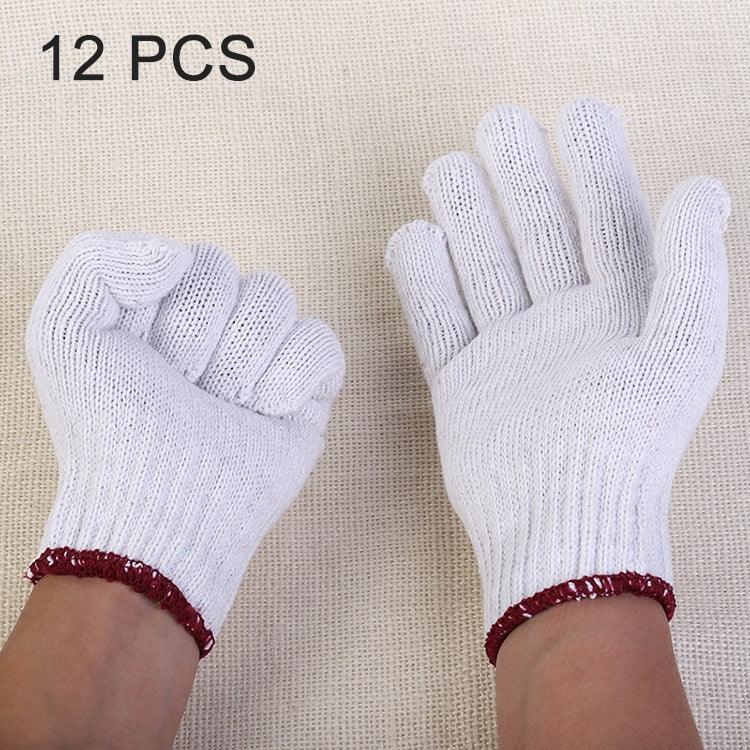 12雙勞動用品 透氣耐磨防護棉紗手套，12雙