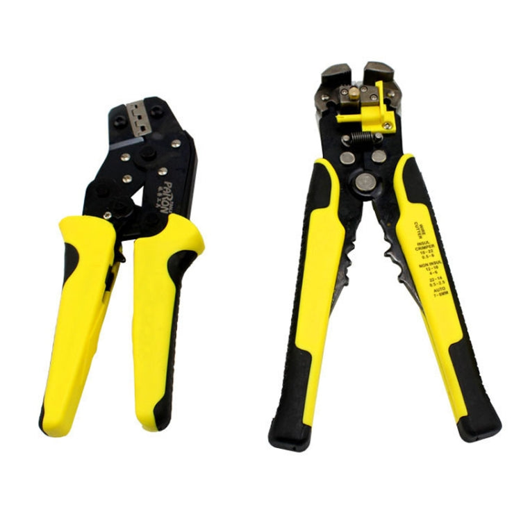 0.25-6.0mm多功能剝線鉗+碳鋼壓接鉗+收納袋工具組，0.25-6.0mm剝線鉗