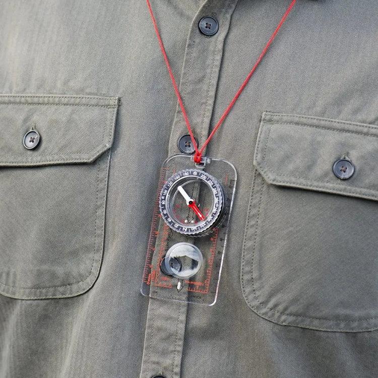 2pcs Nisa SD482 Outdoor Compass Map Scale with Magnifying Glass Multifunction, SD482