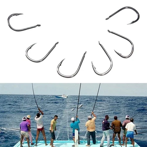 ISE 500 個混合尺寸魚形倒刺釣魚鉤，6-15 號